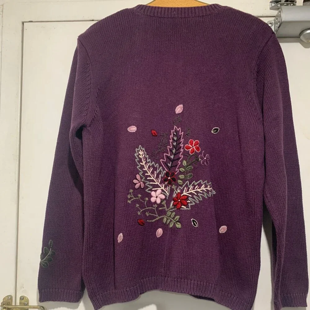 VINTAGE NORTHERN REFLECTIONS EMBROIDERED SWEATER CARDIGANS SIZE L - Picture 3 of 11